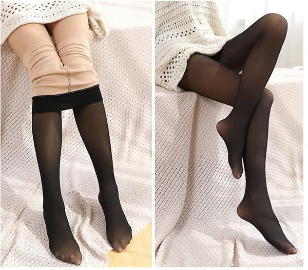 Kvinnors magiska extra tjocka varma vinterdubbla fodrade stretch termiska fleecetights