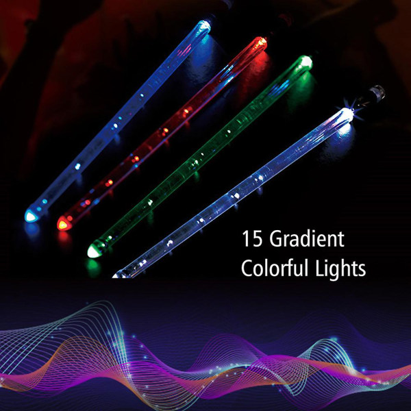 Led Light Up Drumsticks Jazz Drum Sticks 15 Gradient Colorful Lights Drumstick set