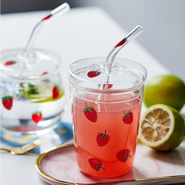 A Strawberry Shaped Coffee Mug, Borosilicate Heat Resistant Glass