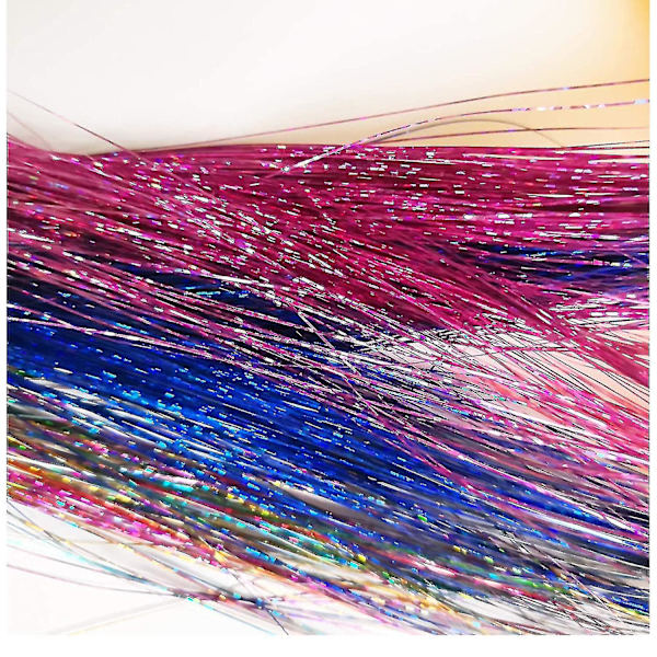 Hår Tinsel Kit Strands Med Verktyg 47 tum 12 Färger  Strands Fairy Hair Tinsel Kit Hår Extensions Glittrande Glitter Blank Silke Tinsel