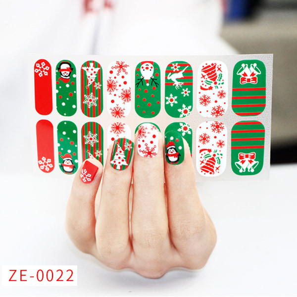 Christmas Nail Art Stickers Decals 5 Sheet Self Adhesive Gnome Santa Claus Reindeer