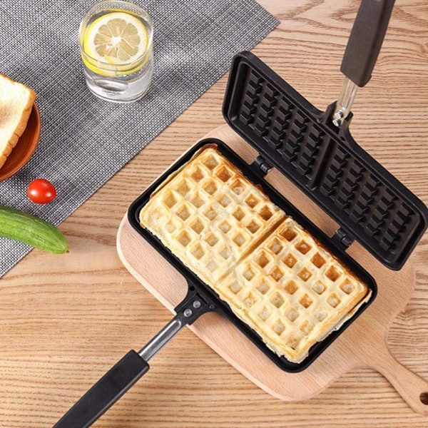 Grandiose Double Stove Aluminum Croque Waffle Maker Belgian Waffl