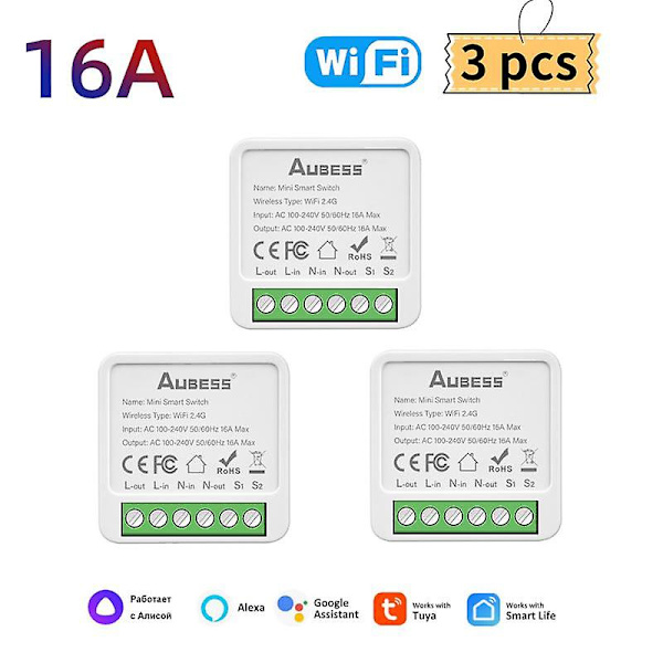 Tuya Mini Wifi Och Zigbee Switch Diy 2-vägs Kontroll Timer Relä Automation
