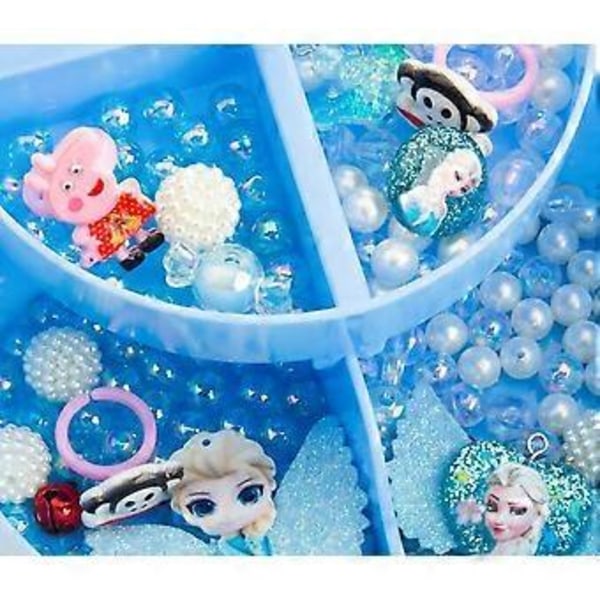 Frozen-lelut, korujen valmistustarvikkeet, ystävyysrannekorupakkaus, helmet lasten rannekoruihin Blue