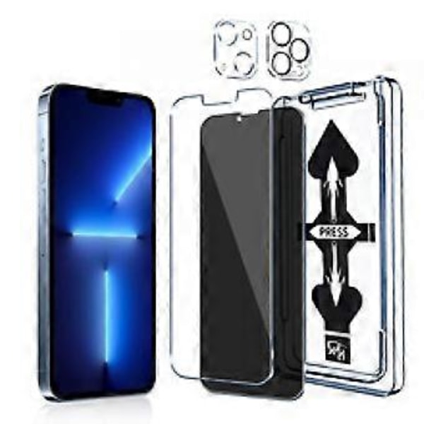 Skærmbeskytter (slidsversion) + Beskyttelsesglas til kameralinse (silketryk) Kompatibel med iPhone 12 Pro Max [6.7 tommer] - Etui-venlig