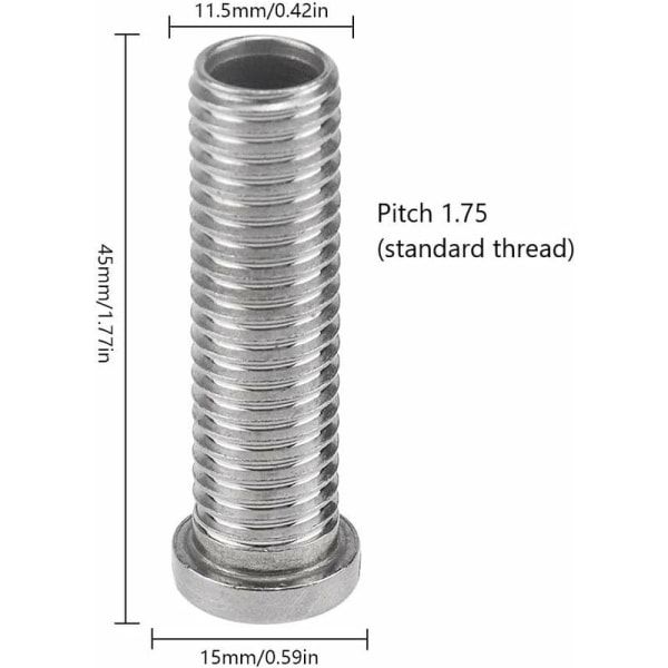 12 kpl ruostumattomasta teräksestä valmistettuja allaskorin ruuveja 45 mm M12 allaskorin ruuvit