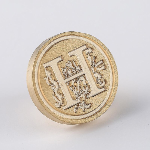 Elite Messing Retro Alfabetet Initialer Voksstempling Stempel 26 Bokstaver A-z Voksstempel Stempel For Postdekorasjon Diy Kortlaging（H）