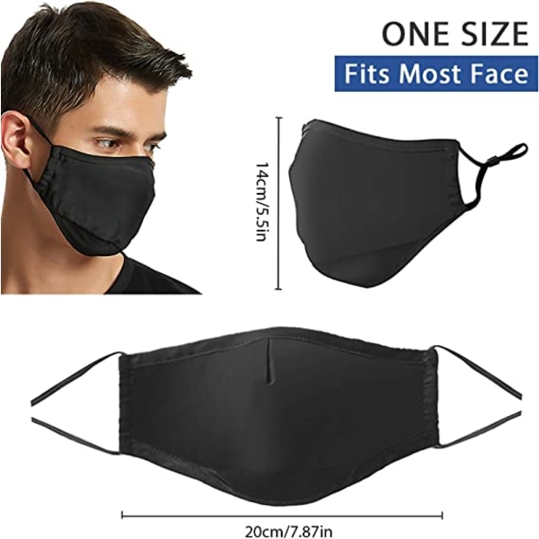 6st Masque ansiktsbehandling en tissu avec fil de nez, forme 3D, boucle d'oreille réglable, lavable et réutilisable pour homme et femme