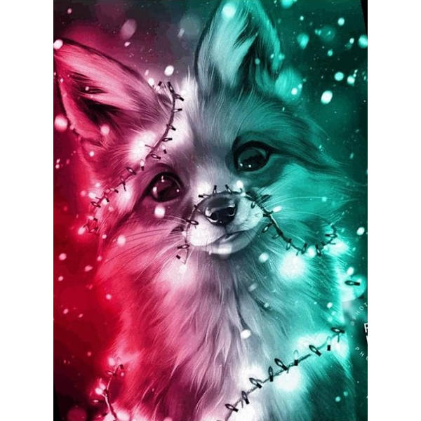 30x40cm Aikuisille ja lapsille sopiva 5D DIY timanttimaalaussetti - Punainen ja vihreä
