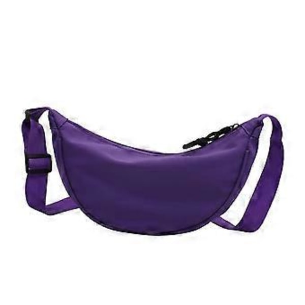 Fashion Canvas Axelväska Bröstväska Casual för Fest Studenter Utomhus Vit Lila Purple