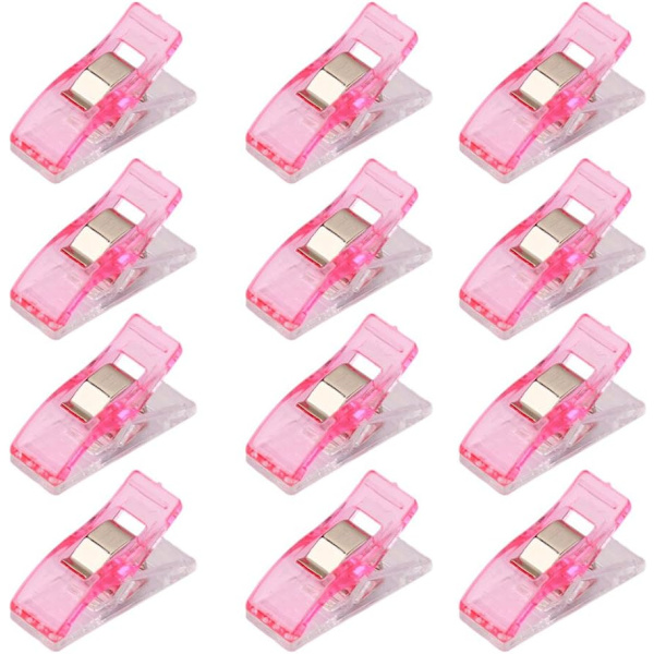 Sett med 50 stk klips plast klips for binding søm håndverk rosa a