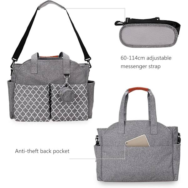 Baby Nappy Changing Tote Bag, Multi-Function Waterproof Baby Chang