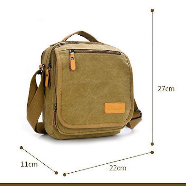 Canvas Herr Axelväska Herr Axelväska Casual Herrväska（Khaki）