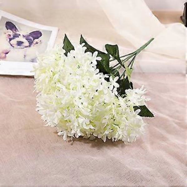 Keinotekoinen Hortensia Simulaatio Kukka Kimppu Kodin Sisustukseen (Pinkki + Valkoinen)