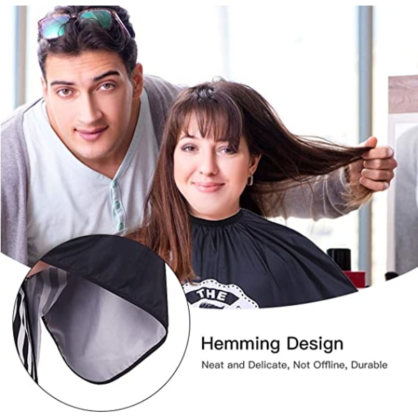 Cape coiffure, Cape de barbier en silicone, 100% polyester, légère et imperméable, cape professionnelle avec fermeture à pression