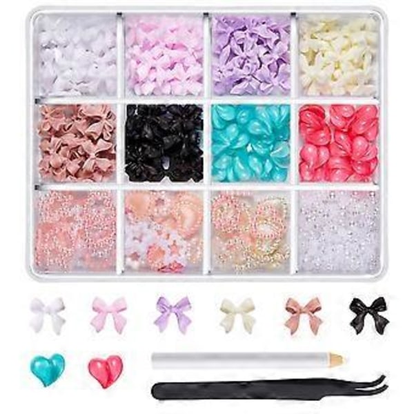 1 Ask 3D Fjärilsnaglar Berlocker Tillbehör Blandade Nageldekor Strass Hantverk Nagelkonst för Nagelentusiaster 12FH01