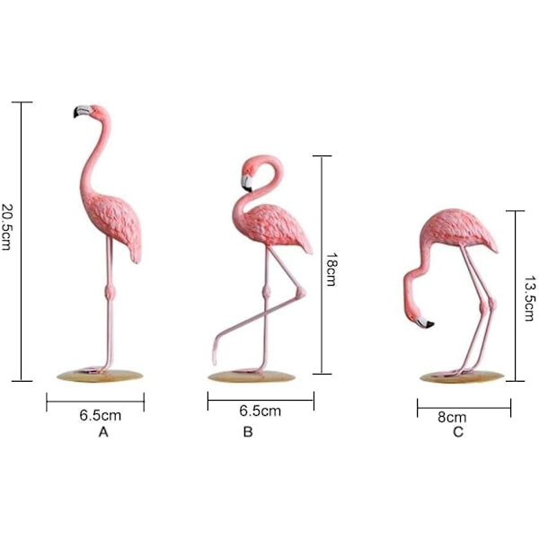 Flamant Rose Dekoration Figurine aus Harz Flamingo Ornament Figu