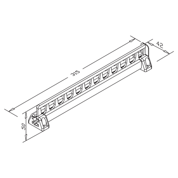 Skyvedørsgarderobe for 12 kleshengere, lengde 312 mm, svart
