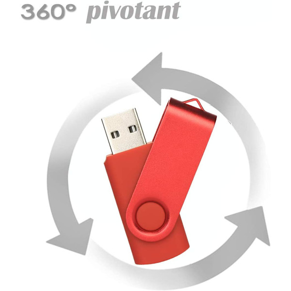8GB 2 kpl:n pakkaus pyöriviä flash-asemia USB 2.0 flash-asema pyörivä tallennuslevy muistitikku Pendrive naruilla (sininen/punainen 8GB*2 kpl)