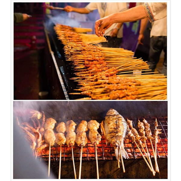 100 kpl Bambuuvartaita BBQ:lle, Vartauksille, Hampurilaisille, Cocktail-juomille, Buf