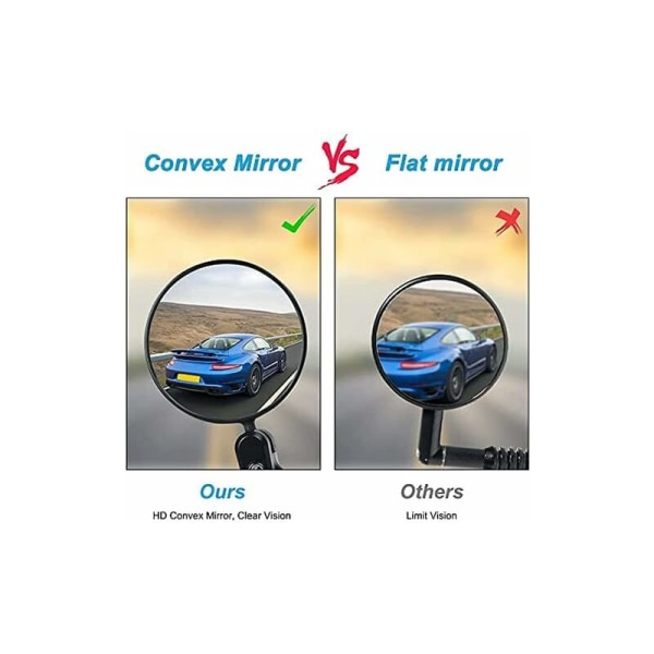 Bike Mirror,Bike Rearview Mirror 350° Adjustable Convex Mirror，2P