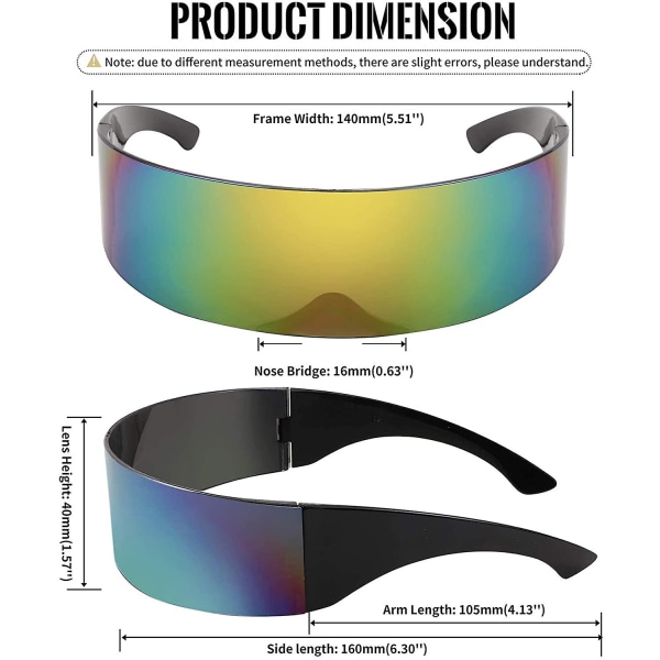 Festsolbriller alt-i-én futuristiske skyggenet solbriller til mænd og kvinder futuristisk punk-stil rollespil teknologi-følelse (fem farver)