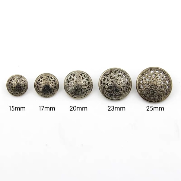 10 kpl (hopea, 20 mm) vaatteiden nappi - Retro ontto ompelunappi