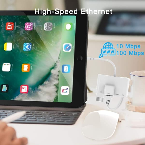 iPhone-HDMI-sovitin 4-in-1, Lightning Digital AV 1080p, 4K H