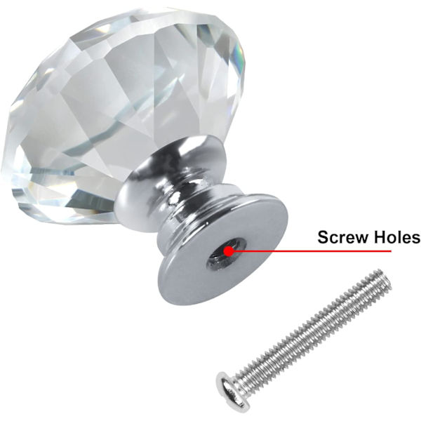 10 stk. 20mm hvide diamantformede glasgreb til skabe