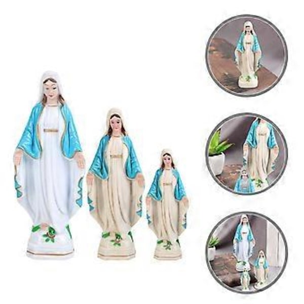 3st Jungfru Maria Staty Harts Katolsk Religiös Figurin Skrivbord Jungfru Maria Staty Dekoration