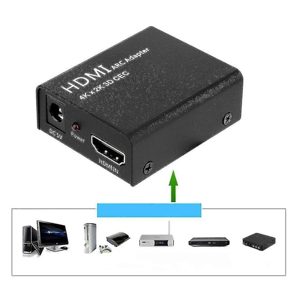 Ny Hdmi Arc-adapter til Hdmi + optisk/toslink-lydkonverter 4k 1080p Cec