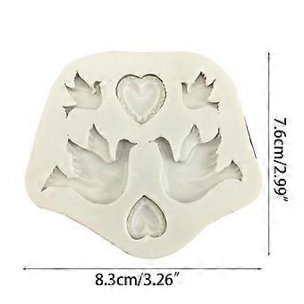 Fred for Due & Hjerteformede Silikone Chokoladeforme Fondantform Kage Gadgets Bage Tilbehør til Køkken DIY Ba