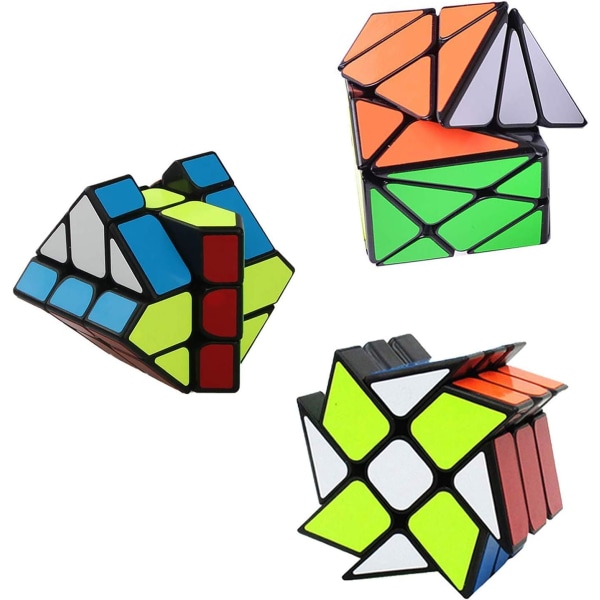 Speed ??Cube Sæt 3 Pakke Magic Speed ??Cube Bundle 3x3x3 YJ Windmi