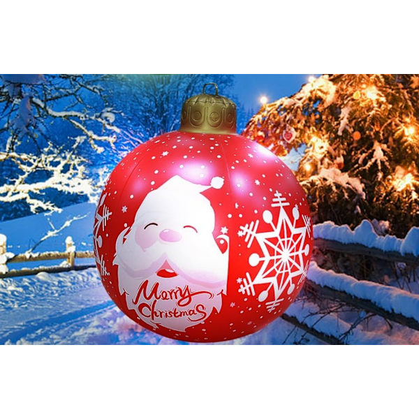 Gigant julekugle julepynt, 60 cm PVC oppustelig julekugle