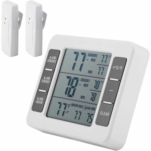 Trådløs digitalt display kjøleskap termometer fryser temperaturmåler