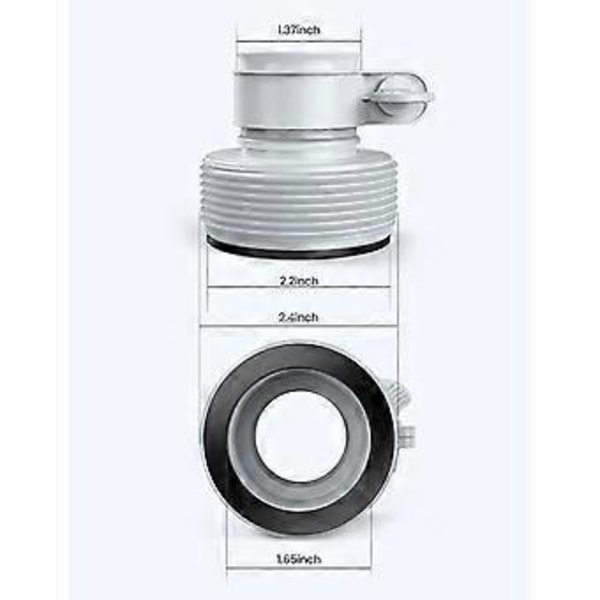 Slangadapter Poolslangadapter med gänga, poolslangadapter för 1,5\" och 1,25\" anslutningar, grå 4-pack