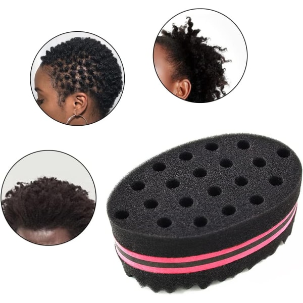 2 delar Double Side Deux en Un Twist Magic Hair éponge Afro Braid style Bobines Vague cheveux Curl brosse éponge
