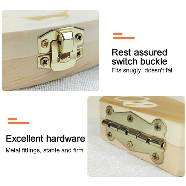 Baby Tänder Spara Box, Baby Tänder Box Spara Organizer Mjölktänder Box Trä Tand Minnessak Box För Baby Barn Mjölktänder（Pojke）