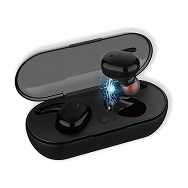 Y30 Bt 5.0 True Wireless In-ear Hörlurar Mini Tws Öronproppar Svettåliga Headset Med Mikrofon Laddningsfodral Touch Control（Svart）