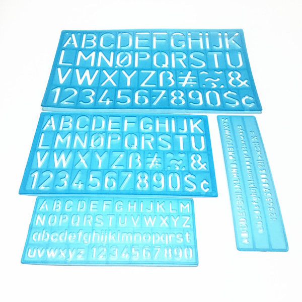 Pcs Alphabet Bokstav Stencil Nummer & Bokstav Stencil Gjenbrukbare Digitale Stenciler Plastlinjal for Barn Tegning Mal Læring DIY