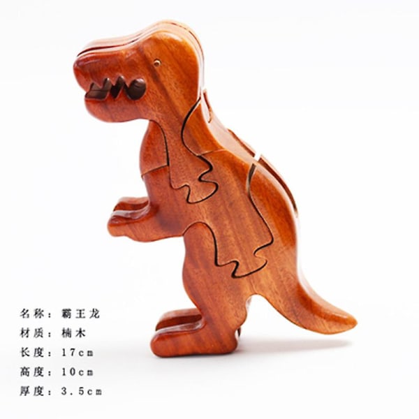 3d Diy Building Puzzles Animals Shaped Fun Wooden Jigsaw Gifts Scientific Invention Model Science Educational Toy（Tyrannosaurus）