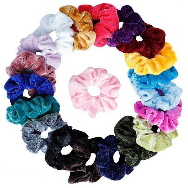 20 kpl Hiustenkareita Värikkäitä Samettisia Elastisisia Hiustenkareita Scrunchies Bobbles Poninhäntäpidikkeet Nauhat