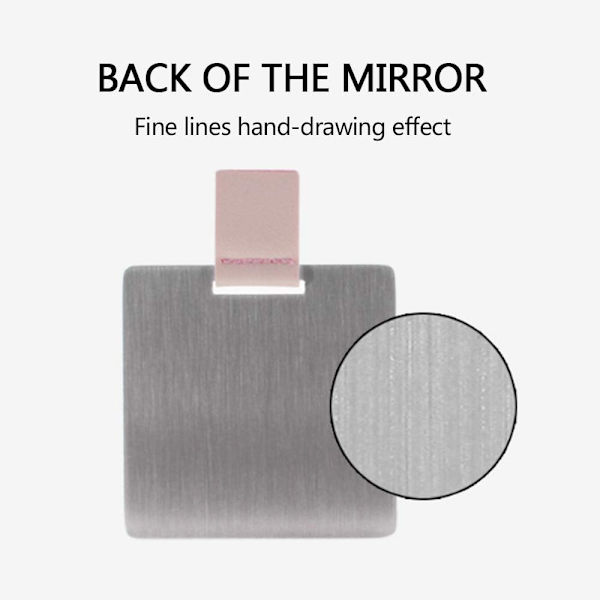 Petit miroir ultra fin - rose, en acier inoxydable incassable, av