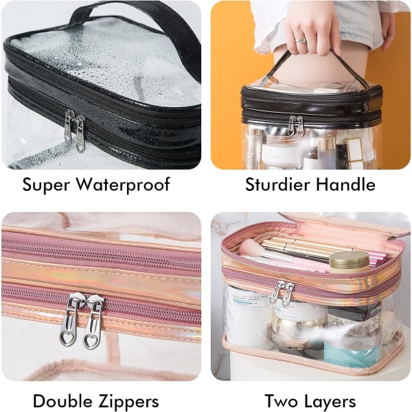 1Pcs Transparent Makeup Bag Travel Toiletry Bag for Women Waterpr