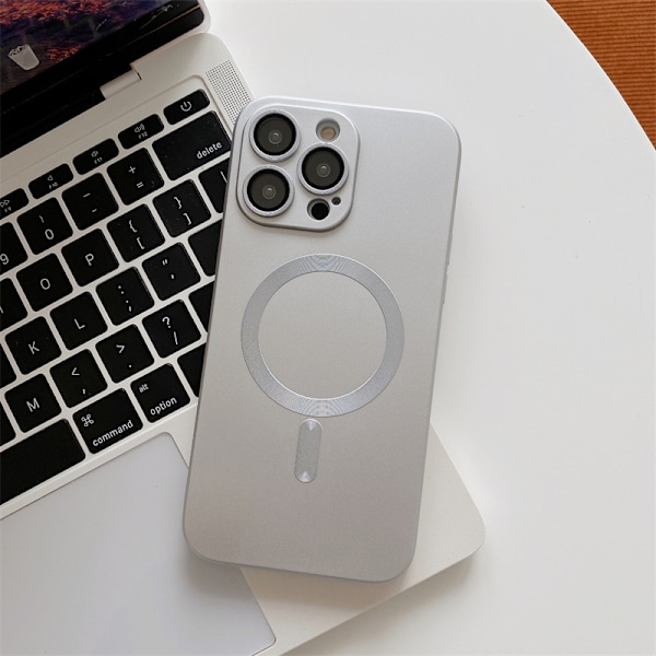 1packMagnetisk sugning lämplig för Apple 15 telefonfodral, silver li