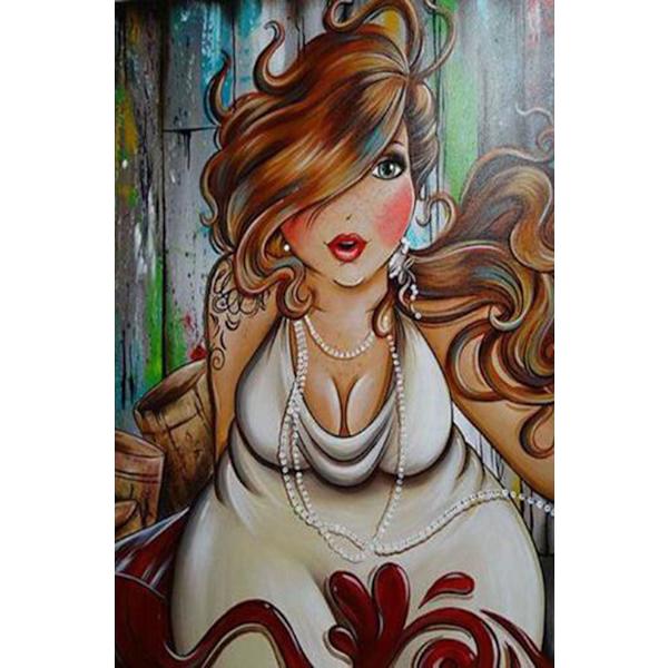 30x40cm Aikuisille ja lapsille 5D DIY timanttimaalaussetti - Nainen