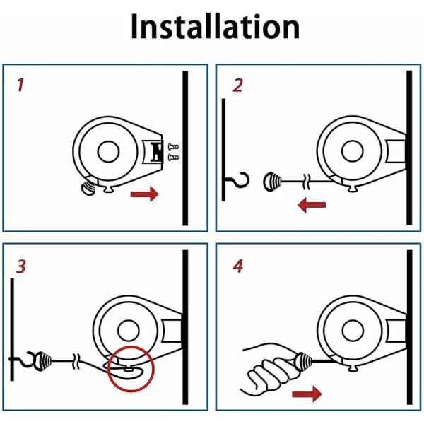 Klesstativ Retractable Clothesline, 12M Klesstativ Clothesline Retractable Non-Slip Clothesline Clothesline Portable Camping Clothesline Avtakbare Stativer