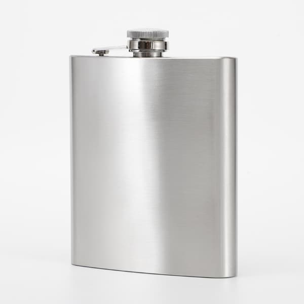 Hip flask i rustfrit stål, letvægts, inklusive låg, lækagesikker