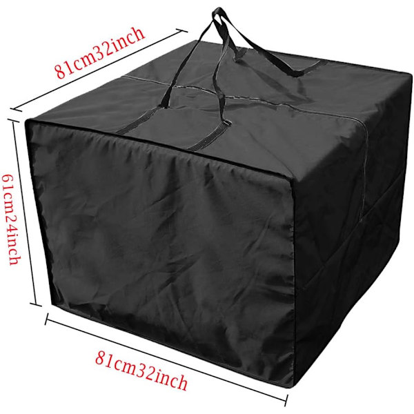 Tyynyjen säilytyspussi - Kestävä 210D puutarhatyynyjen säilytyspussi, vetoketjullinen ulkotyynyjen säilytyspäällinen kahvoilla ja 32\" x 32\" x 24\" kapasiteetilla