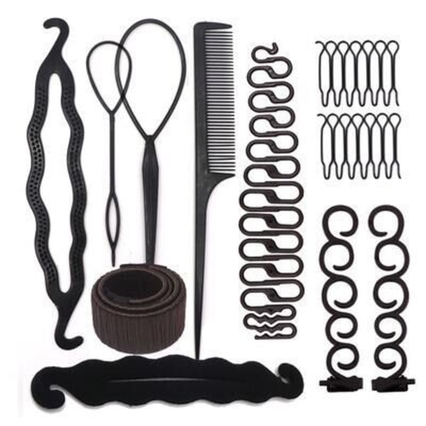 11-delad set med hårtillbehör, hårflätningssats för kvinnor, inklusive Topsy Hair Tail Tools French Centipede Braids